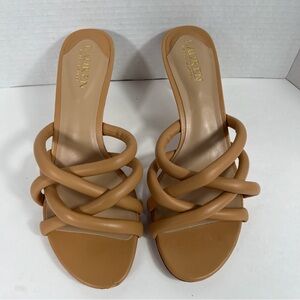Lauren Ralph Lauren Liliana Womens Tan Napa Leather Criss Cross Sandals Size 9B